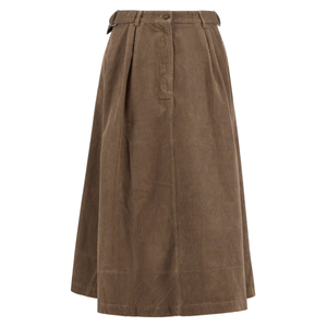 Vakosamettihameessa on kaksi laskosta edessä, säädettävä vyötärönauha sekä vyölenkit.