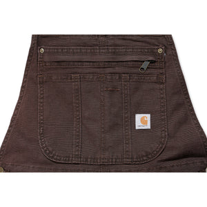 Kuvassa Carhartt Crawford naisten lappuhaalarin etutaskut. Taskun voi sulkea vetoketjulla.