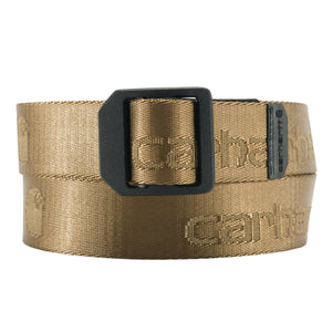 Kuvassa on Carhartt Nylon Webbing Belt vyö joka on valmistettu tukevasta nailonista ja siinä on kestävä muovinen lukko.
