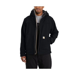 Takissa on vetoketjukiinnitys myrskyläpällä, ribbineulotut hihansuut ja säädettävä helma sekä huppu piilotetulla kiristysnyörillä.