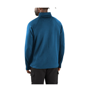 Carhartt Force Mock Neck pitkähihainen paita puolivetoketjulla, taivaansininen