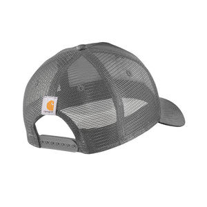 Kuvassa harmaa Carhartt Script Patch Cap lippis takaapäin kuvattuna.