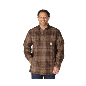 Carhartt Flannel Sherpa Lined paitatakki, tummanruskearuudullinen