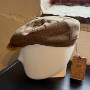 Stetson Hatteras Linen Silk Herringbone, ruskeabeige