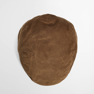 Vakosamettinen Barbour Bayfield Flat Cap päältä kuvattuna.