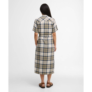 Barbour Fern ruudullinen paitamekko takaa kuvattuna.