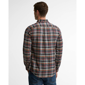 Barbour Northfell Shirt miesten flanellipaita, punaruudullinen,selästä kuvattuna.