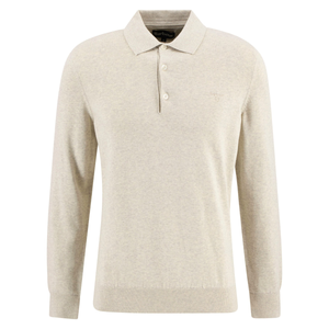 Kuvassa on beige Barbourin Pima Cotton pitkähihainen neulepikee.