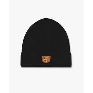 Baron Filou Cotton Beanie, black, edestä kuvattuna.