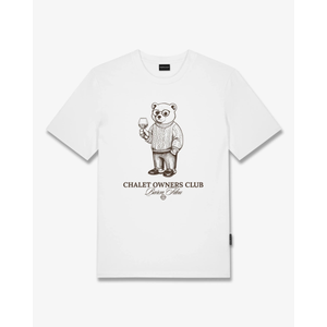 Baron Filou T-paita Supima Cotton Lineart T-Shirt Filou 181 - White, edestä kuvattuna.