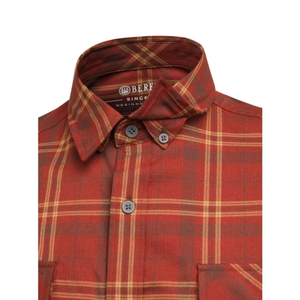 Beretta Cadet Flannel Shirt Rustwood Madder Check miesten flanellipaita, Kaulus