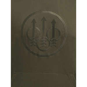 Beretta Pintail Hoodie miesten huppari, oliivinvihreä, logo kuvattuna.