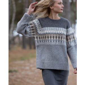 Blue Mia Jacquard Knit neule