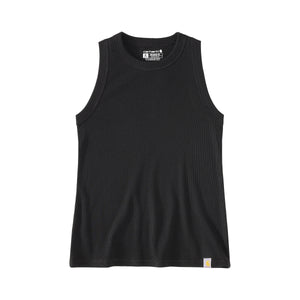 Joustavasta materiaalista valmistettu musta Carhartt Ribbed Top naisten toppi.