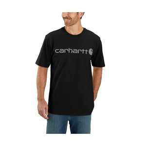 Carhartt Signature Logo miesten t-paita mallin päällä edestä päin kuvattuna.