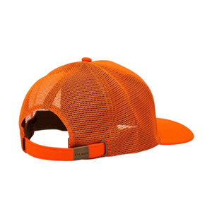 Filson Logger Mesh Cap Piece Dyed Oiled Cotton lippalakki, oranssi, Kuvattuna takaverkosta.