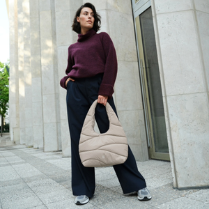 Got Bag Wavy Puffer Shoulder Bag, vaaleanbeige