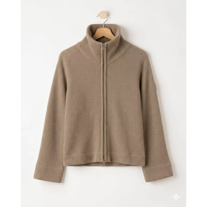 lebrook Windproof Essie Full Zip neule, khaki, edestä kuvattuna.