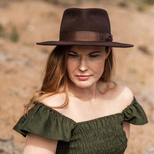 Salon Lakkitehdas Felt Hat Fedora, ruskea