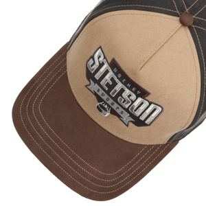 Stetson Trucker Cap Hockey sports, ruskea, yläpuolelta kuvattuna.