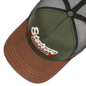 Stetson Trucker Cap Speed Shop, chestnut/olive, ylhäältäpäin kuvattuna