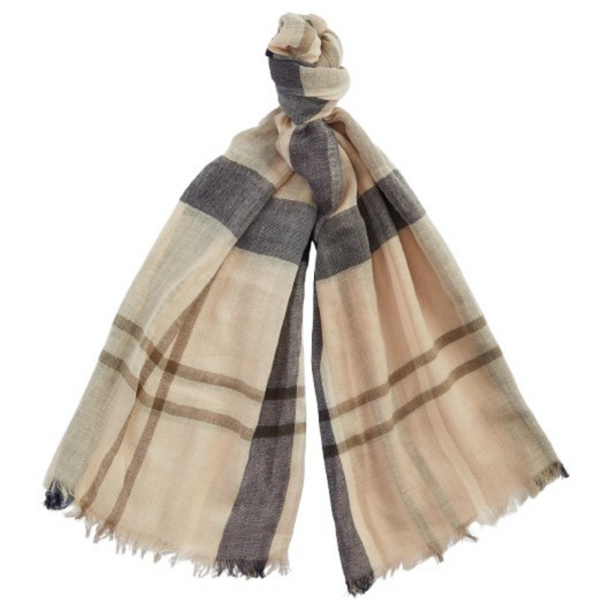 Barbour Abigail huivi on koristeltu suurella tartan -kuviolla.