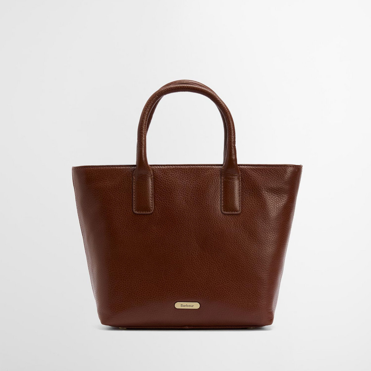 Tässä nahkaisessa laukussa on matta kullanvärinen logolaatta ja siistit kaksoiskahvat sekä irrotettava olkahihna.