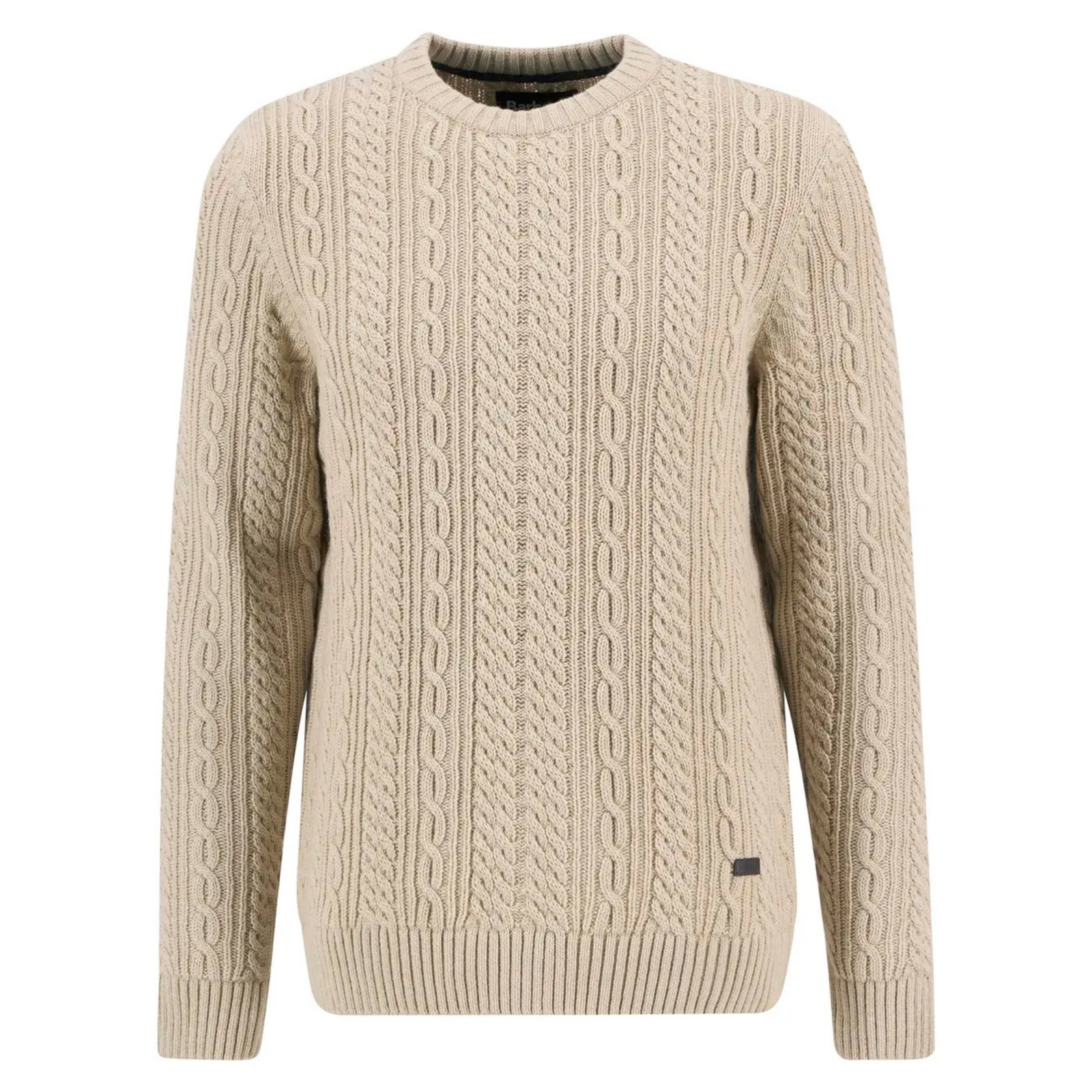 Barbour Lowfen Cable Crew miesten neulepaita, hiekka