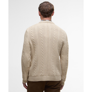 Barbour Lowfen Cable Crew miesten neulepaita, hiekka