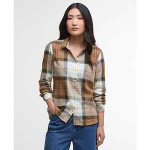 Barbour Bredon Check naisten kauluspaita, puna-ruskearuudullinen