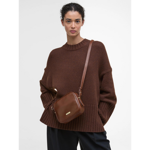 Barbour Daphne Leather Crossbody Bag, ruskea