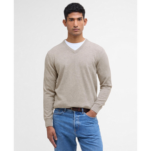 Barbour Essential Lambswool V Neck neule, hiekka