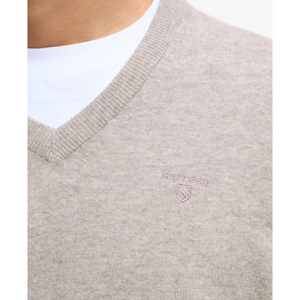 Barbour Essential Lambswool V Neck neule, hiekka