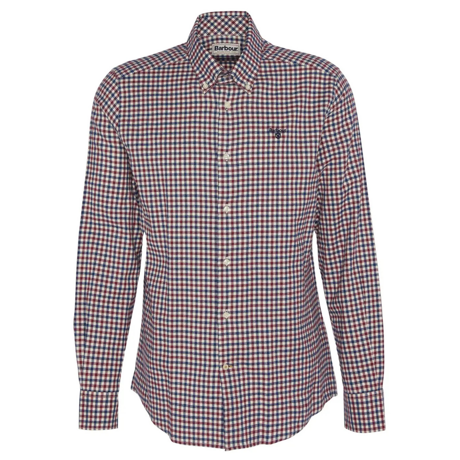 Barbour Finkle Tailored Gingham Shirt miesten kauluspaita, punaruudullinen