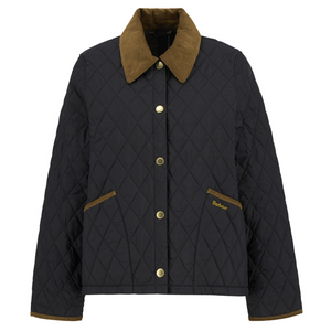 Barbour Icons Cropped Liddesdale Quilted Jacket, musta