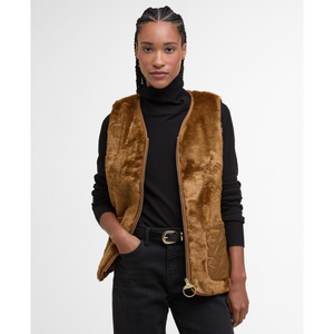 Barbour Karin Faux Fur Gilet naisten tekoturkisliivi, ruskea