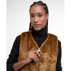 Barbour Karin Faux Fur Gilet naisten tekoturkisliivi, ruskea