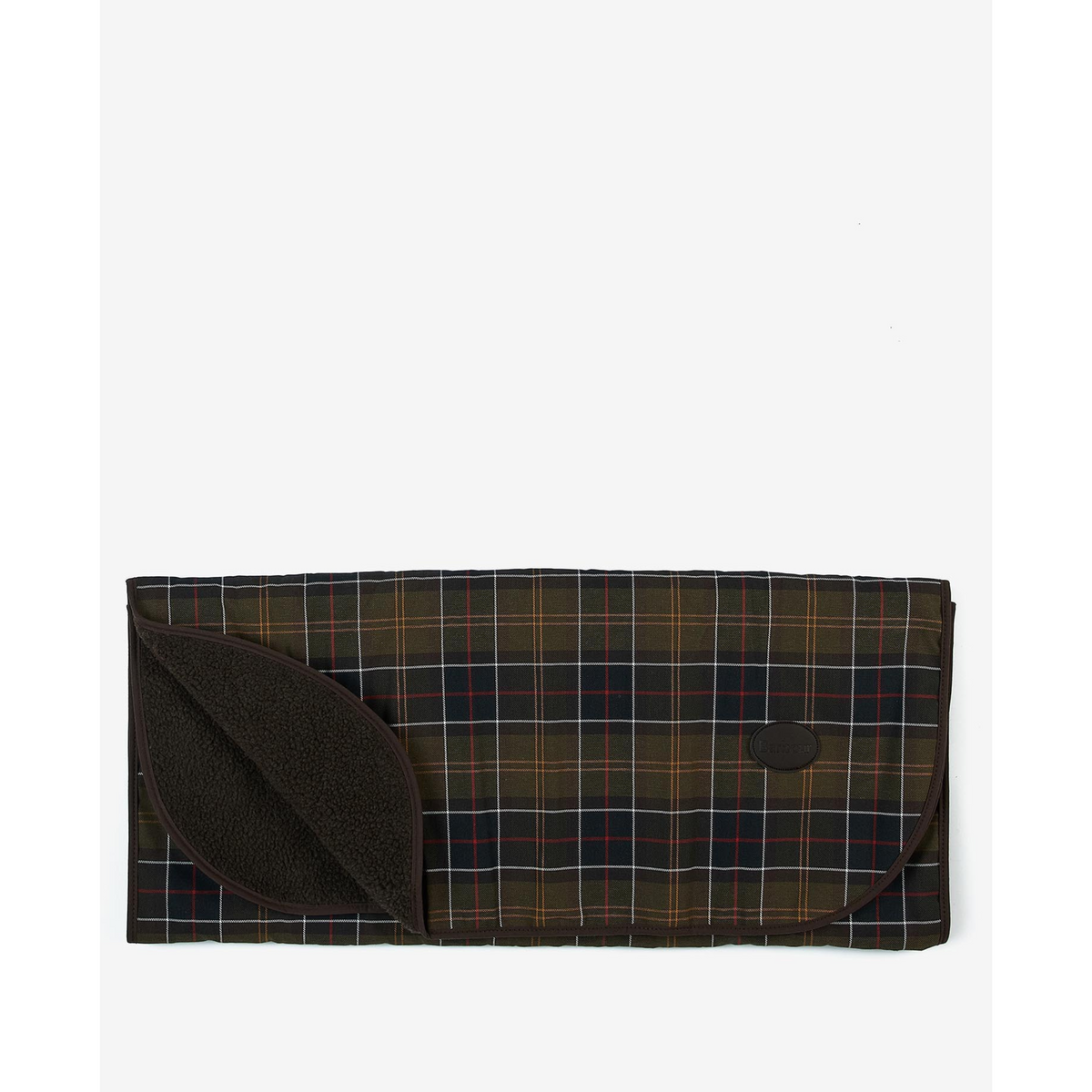 Viltti on vihreäruudullinen ja siinä on Barbourin nahkainen logomerkki.