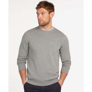 Barbour Pima Cotton Crew Neck Sweater, vaaleanharmaa