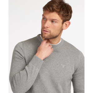 Barbour Pima Cotton Crew Neck Sweater, vaaleanharmaa