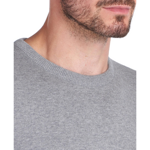 Barbour Pima Cotton Crew Neck Sweater, vaaleanharmaa