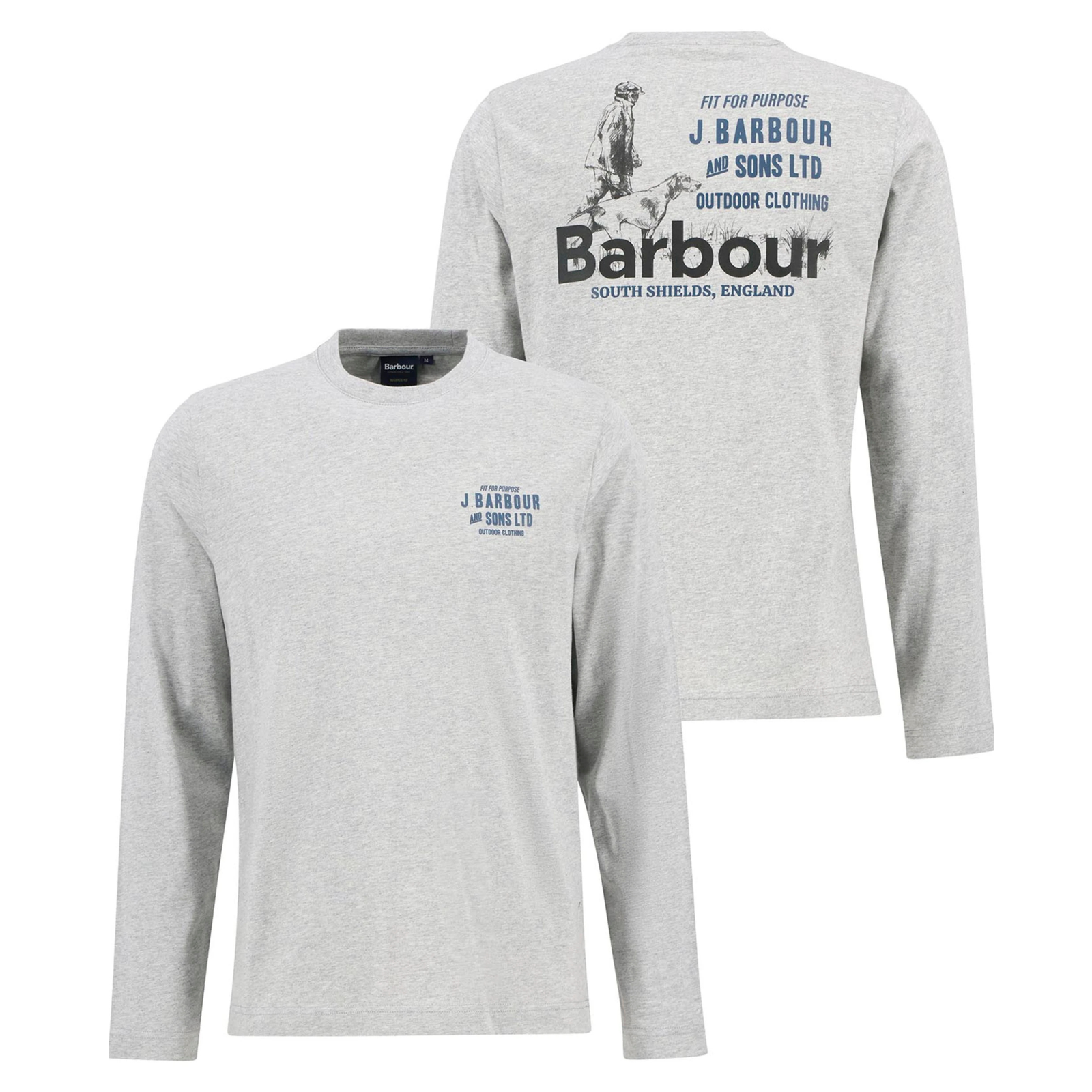 Barbour Pointer Graphic pitkähihainen T-paita, harmaa