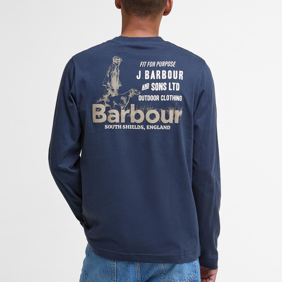 Paidan selkäpuolelle on painettu suuri koira-aiheinen painatus.