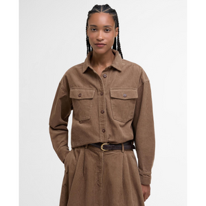 Barbour Yasmin Shirt, naisten ruskea vakosamettipaita