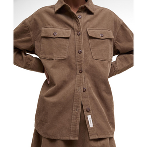 Barbour Yasmin Shirt, naisten ruskea vakosamettipaita