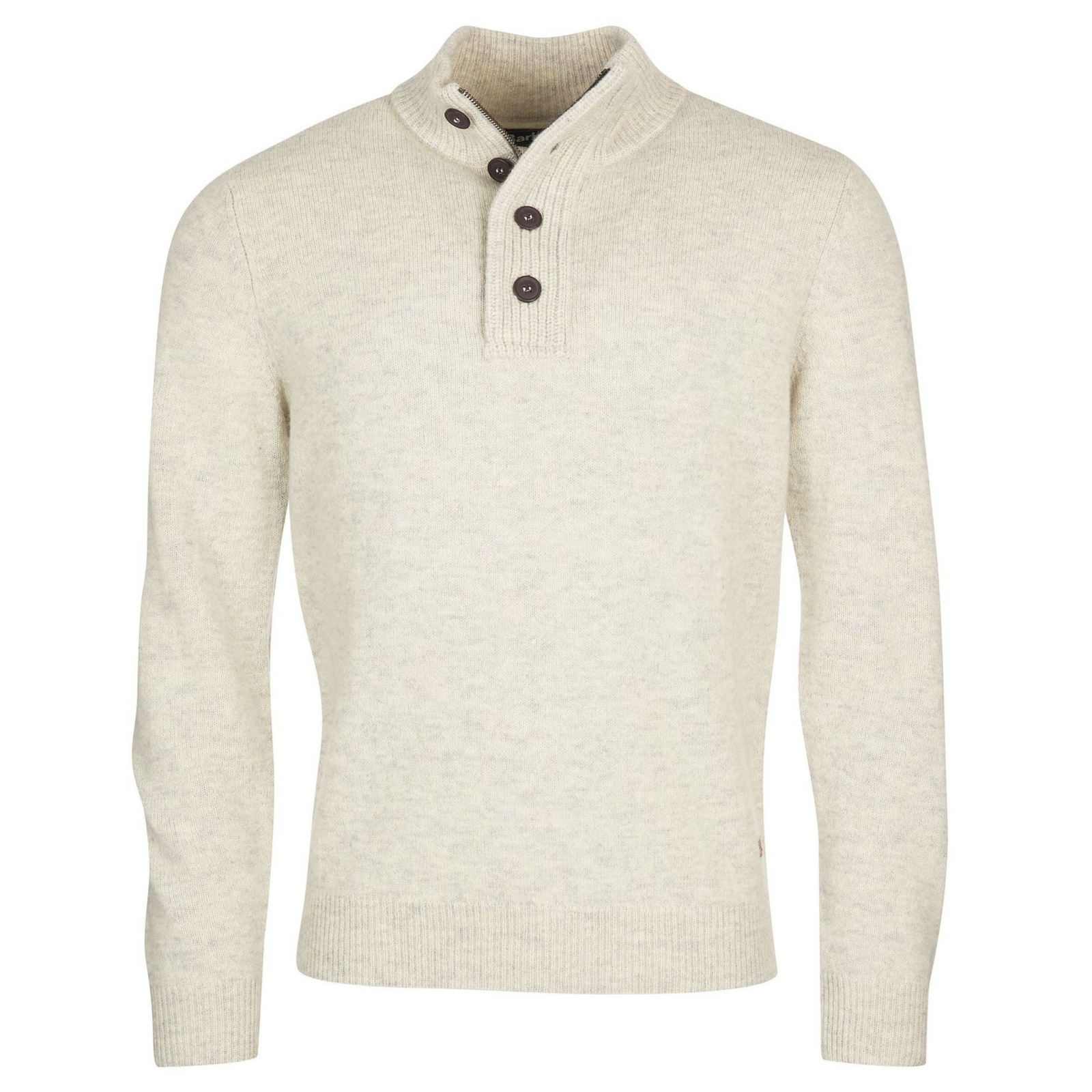 Barbour Essential Patch Half Zip neulepaita, luonnonvalkoinen