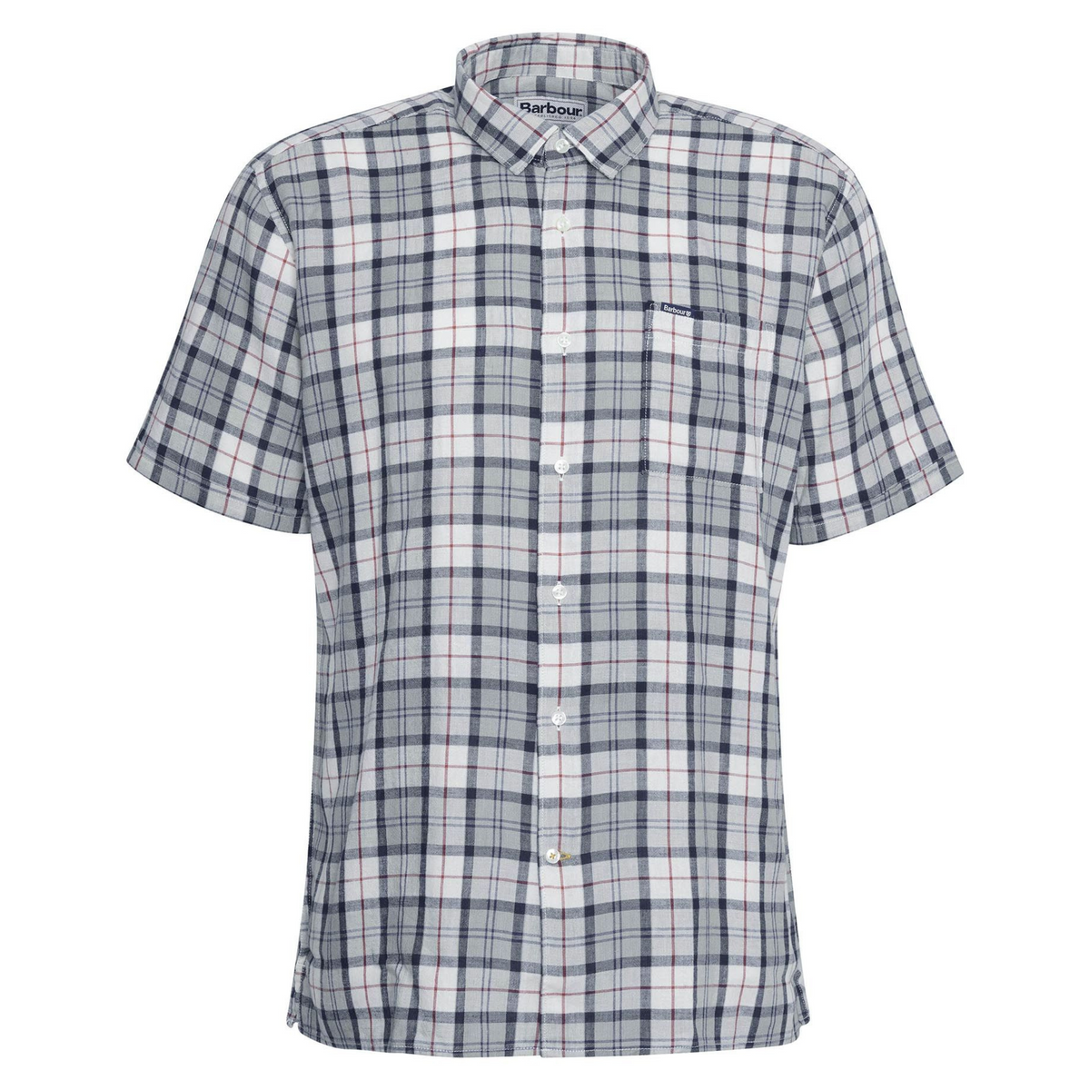 Kuvassa Barbour Midfield Tartan Summerfit kauluspaita. Paidassa on lyhyet hihat. 
