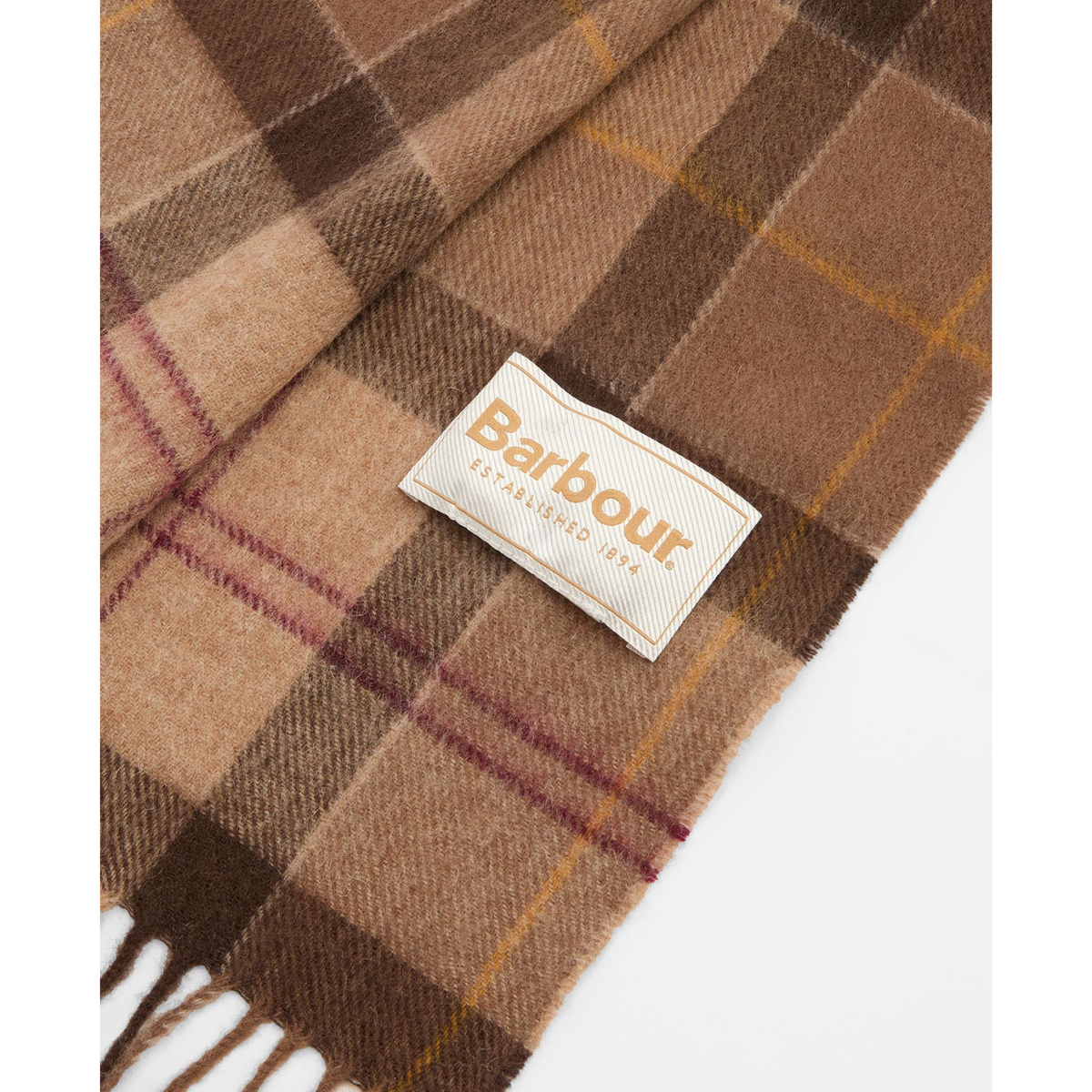 Tämä klassinen Tartan -kuvioinen kaulahuivi on valmistettu lampaanvillan ja kashmirin sekoitteesta.