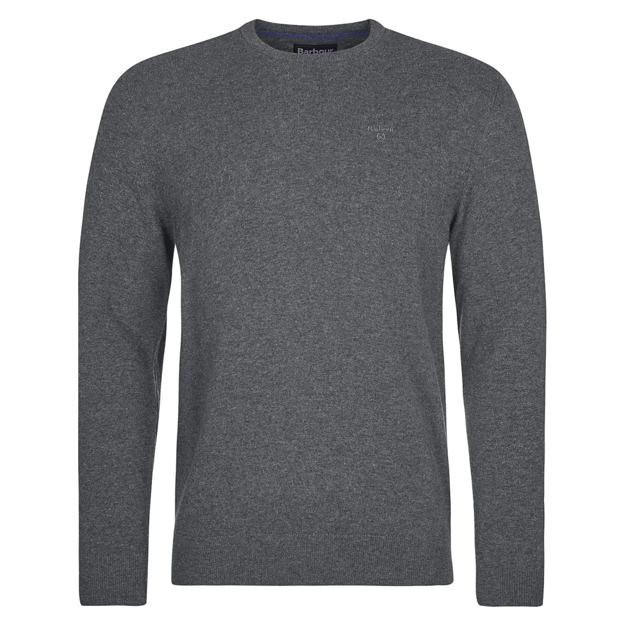 Barbour Essential Lambswool Crew Neck Sweater, hiilenharmaa