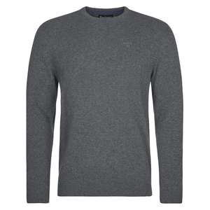 Barbour Essential Lambswool Crew Neck Sweater, hiilenharmaa